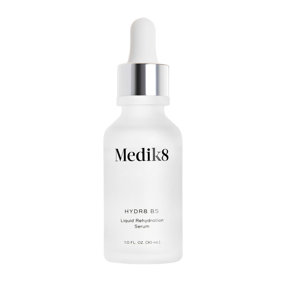 Medik8 Hydr8 B5 front bottle showing pipette and product benefit