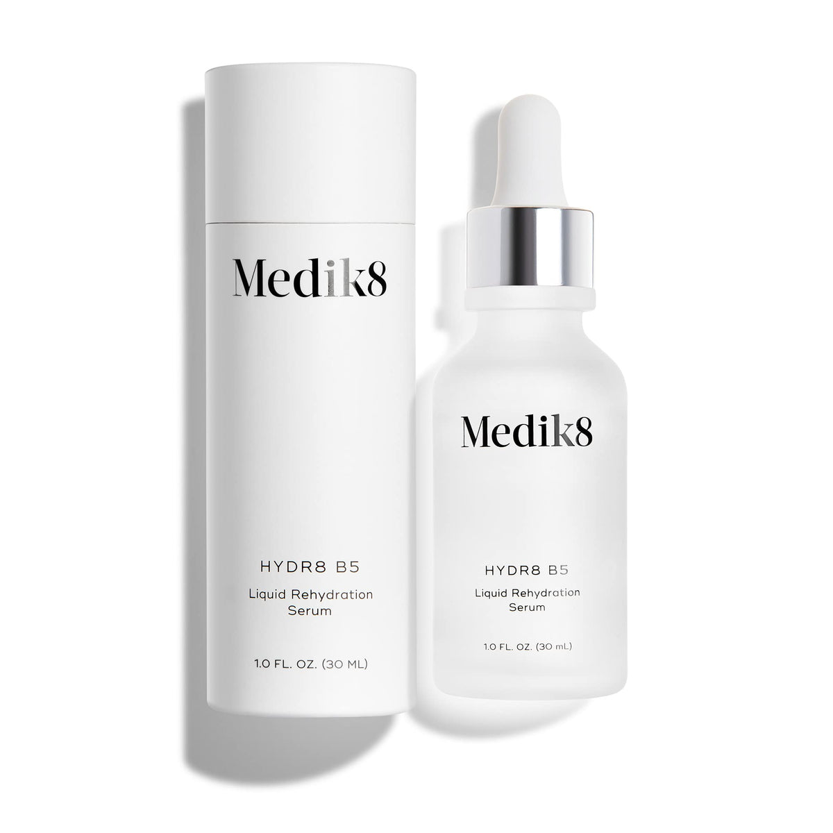 Medik8 Hydr8 B5 on bathroom shelf in routine setting showing daily use benefit