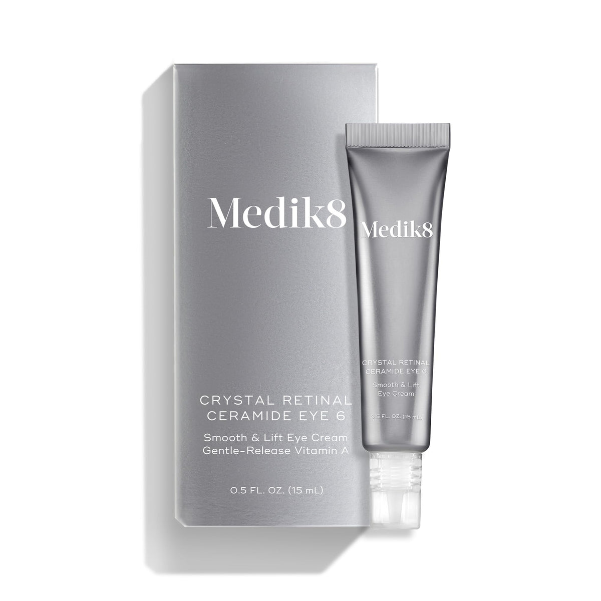 Medik8 eye cream staged in bathroom routine indicating daily use