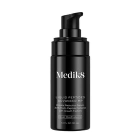 medik8 Liquid Peptides front packaging shows clinical potency and modern design benefit: clear potency cue