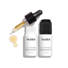 medik8 Oxy-R Peptides lifestyle bathroom counter showing daily routine convenience