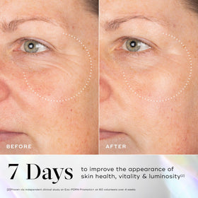 medik8 Prismatic+ dropper with serum texture, demonstrates lightweight absorption and glow