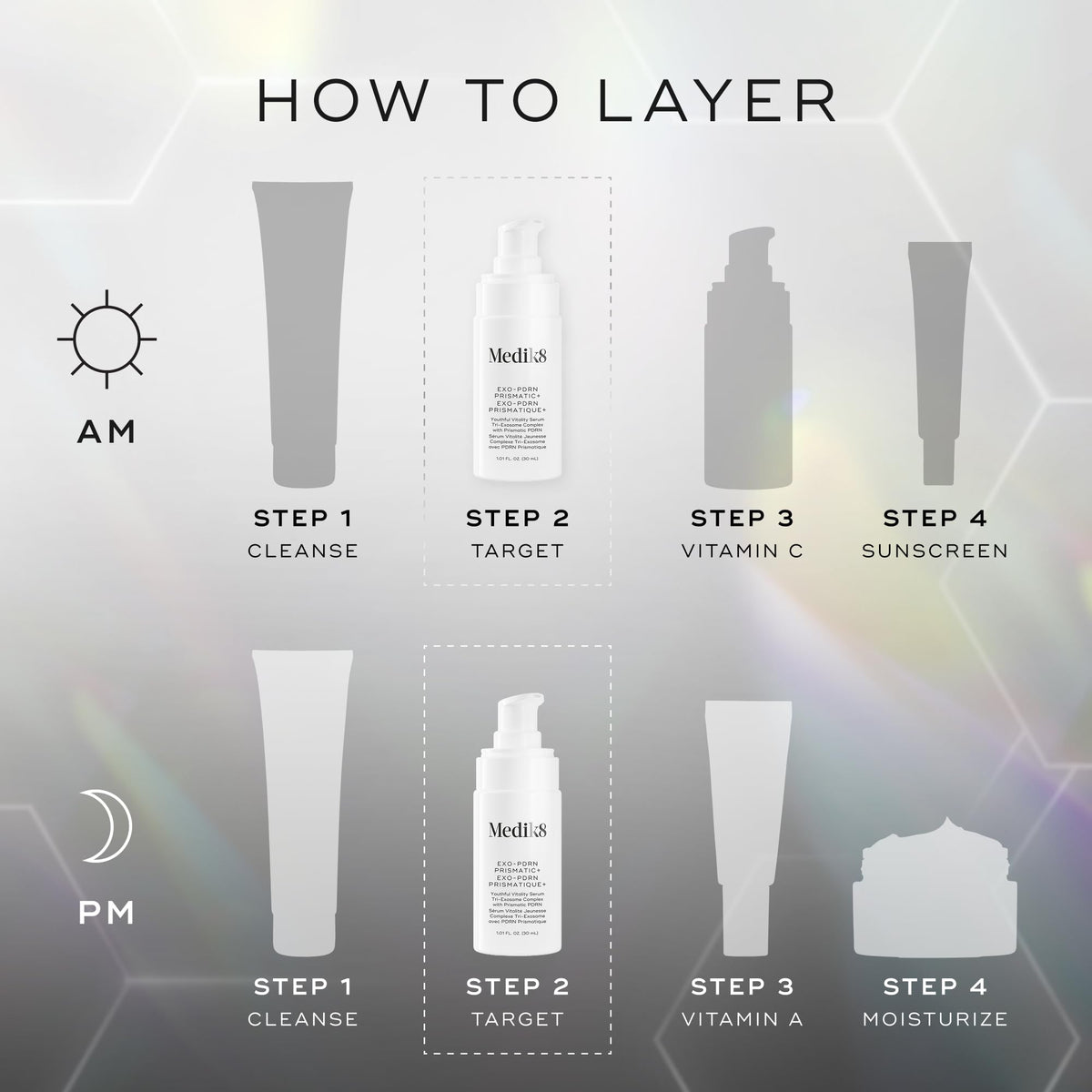 medik8 Prismatic+ applied to cheek, illustrates smooth spread and instant hydration benefit