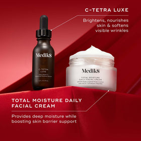 Medik8 Total Moisture cream texture close-up showing hydrating plumping effect