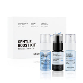MEDITHERAPY kit front packaging showing all three travel-size products and benefits