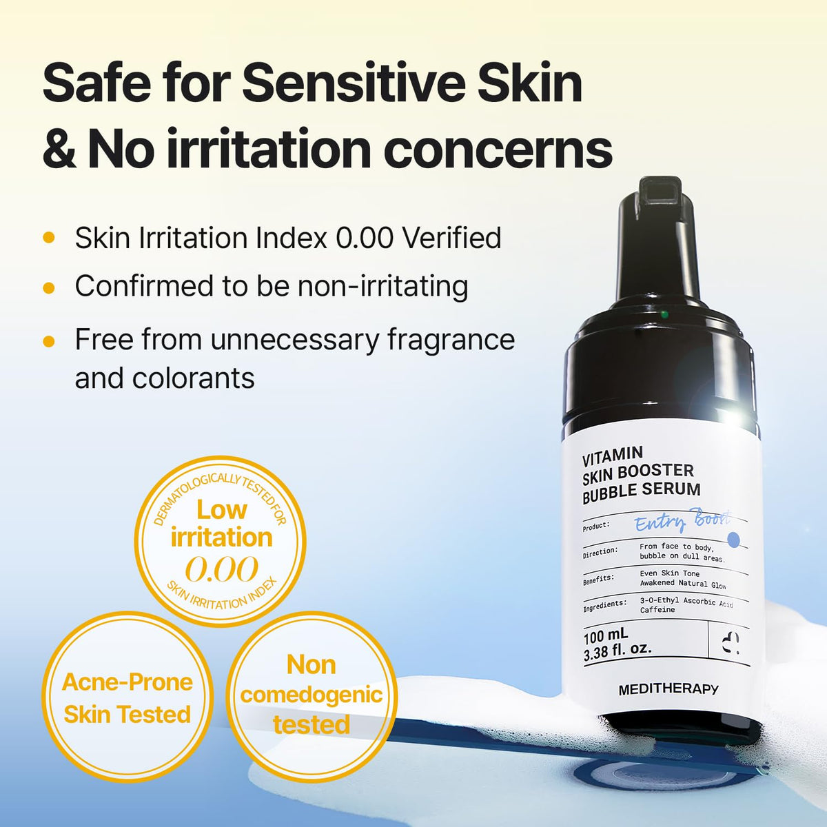 MEDITHERAPY nighttime routine setting showing serum layered before moisturizer for repair