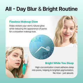 MEDITHERAPY close-up label of ingredients showing niacinamide and triple biotics benefits