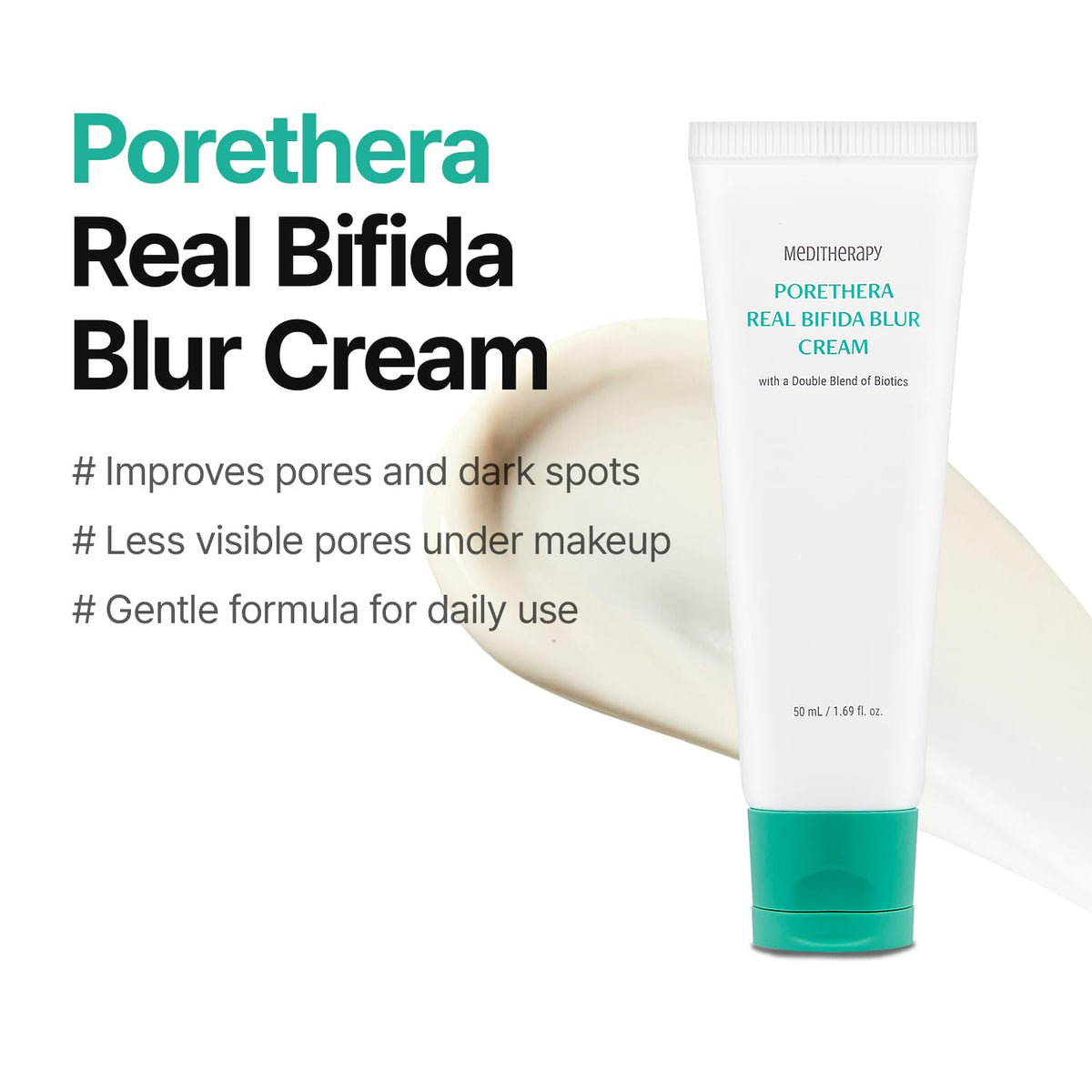MEDITHERAPY open jar texture showing smooth pink cream, lightweight hydration visible