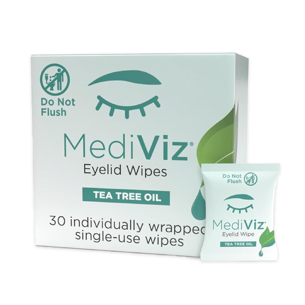 MEDIVIZ front packet showing brand and single-use sachet for hygienic cleansing