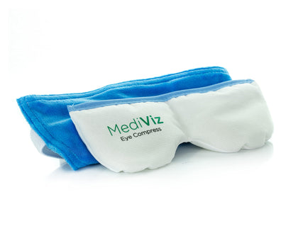 MEDIVIZ front view of Eye Love heated eye mask showing comfortable fit and shape