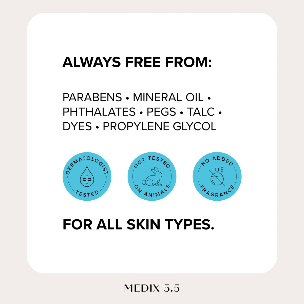 Medix 5.5 body application on arm showing rich coverage and softened skin