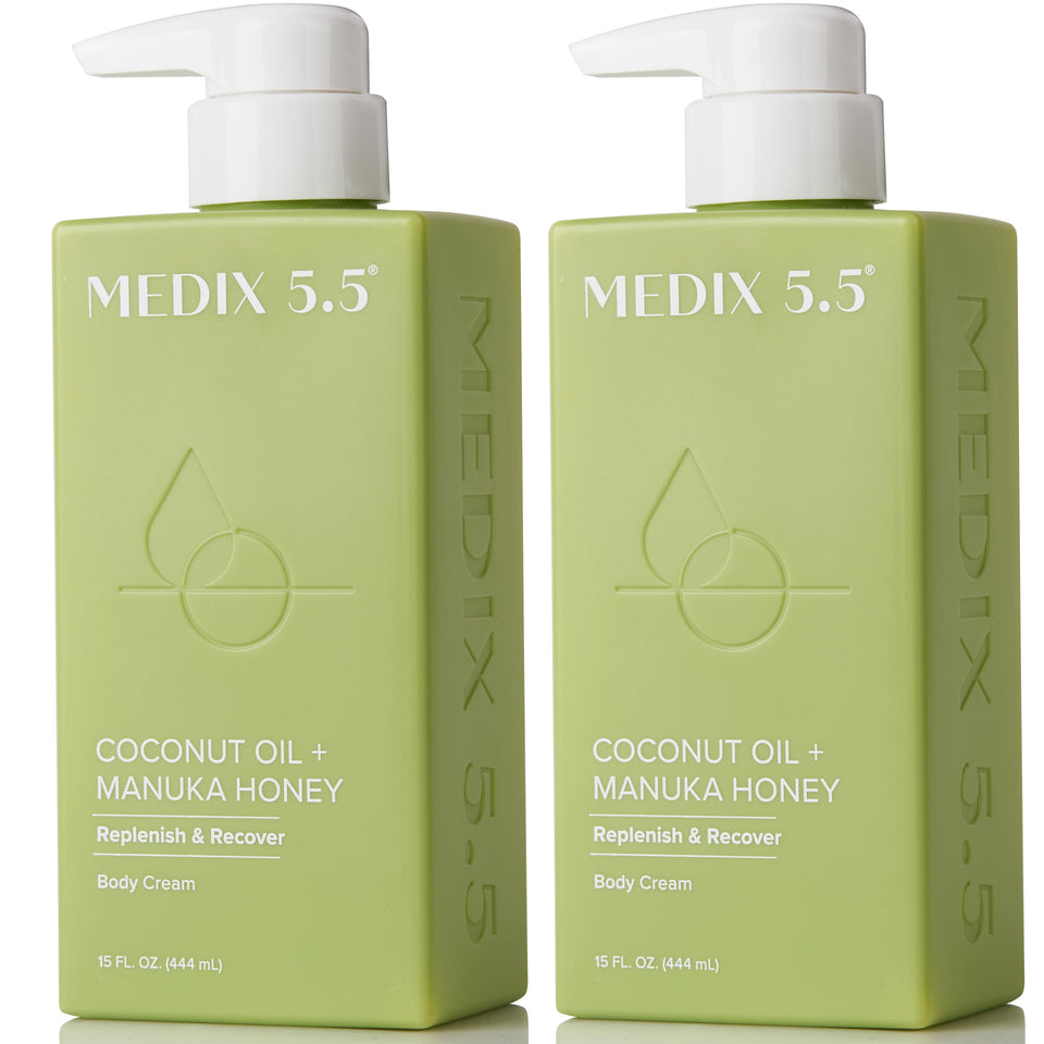 Medix 5.5 front packaging showing coconut and honey benefits