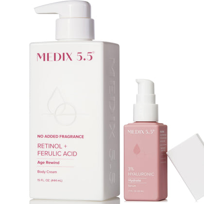 Medix 5.5 front packaging showing both fragrance-free products and benefits