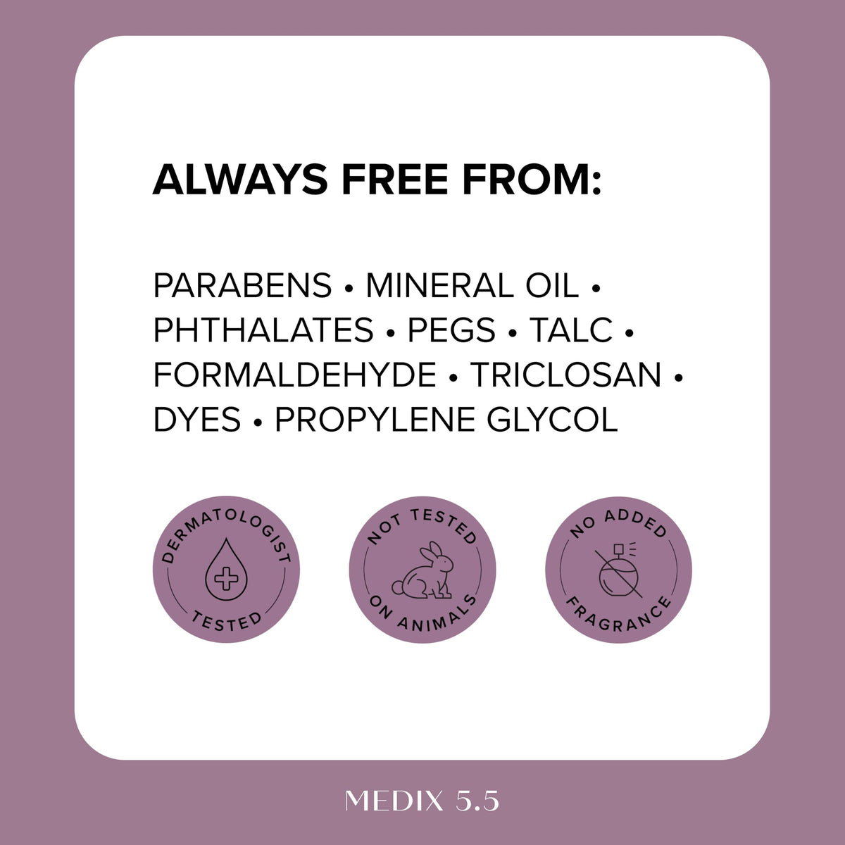 medix 5.5 product packaging box showing storage and ingredient information benefit