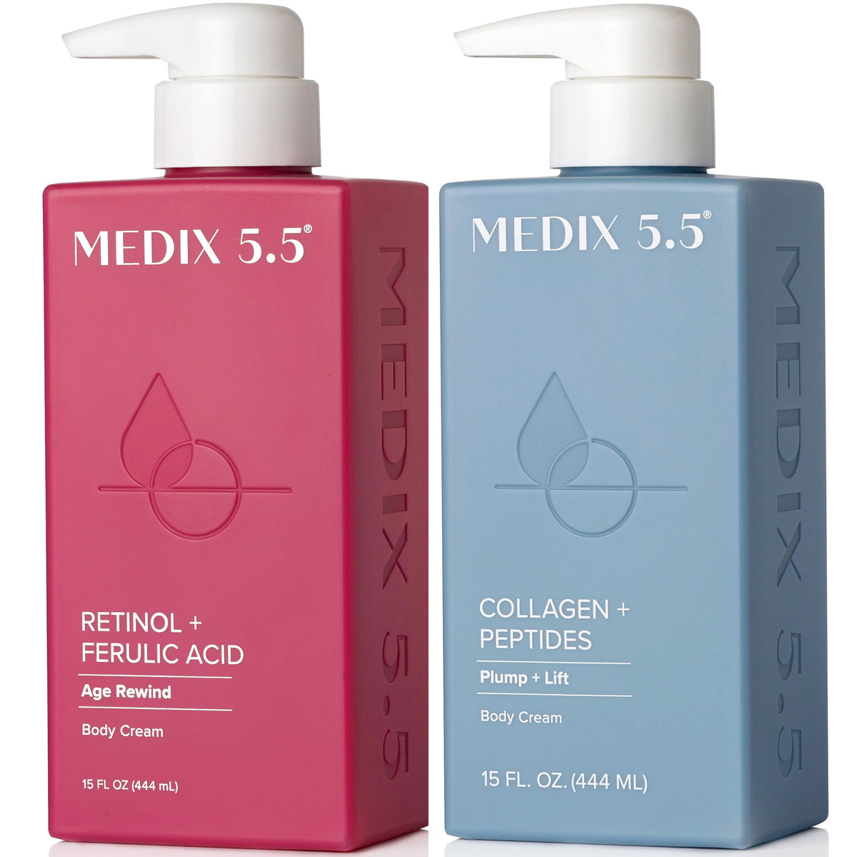 Medix 5.5 front packaging showing two cream bottles with benefits