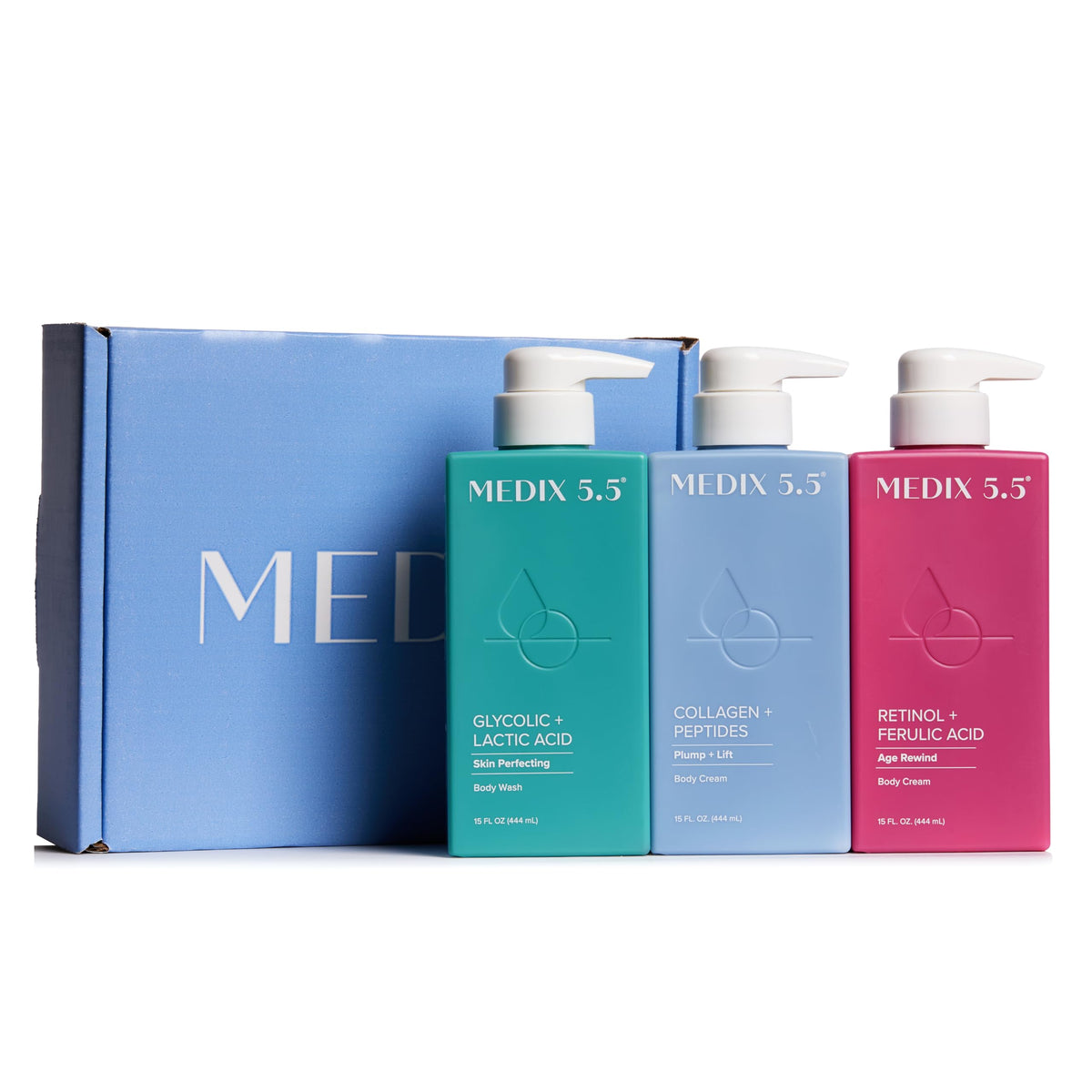 Medix 5.5 front packaging of the Smooth & Firm 3PC set showing full kit benefits