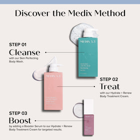 Medix 5.5 exfoliating wash pump producing foam for gentle resurfacing and clarity