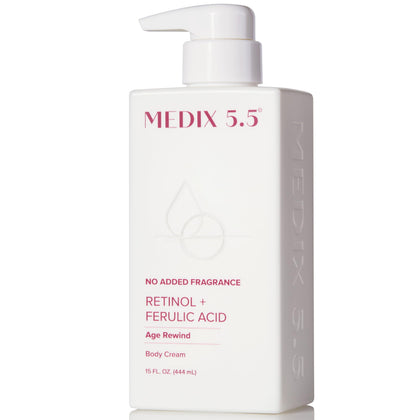 Medix 5.5 front packaging showing unscented retinol lotion benefits