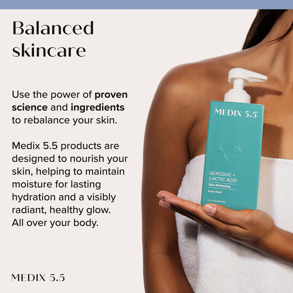 Medix before and after texture comparison visual indicating improved smoothness benefit