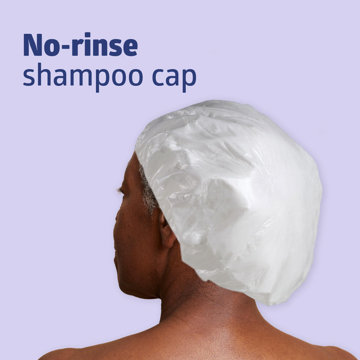 Medline ReadyBath cap close-up showing pre-moistened texture that cleans and conditions