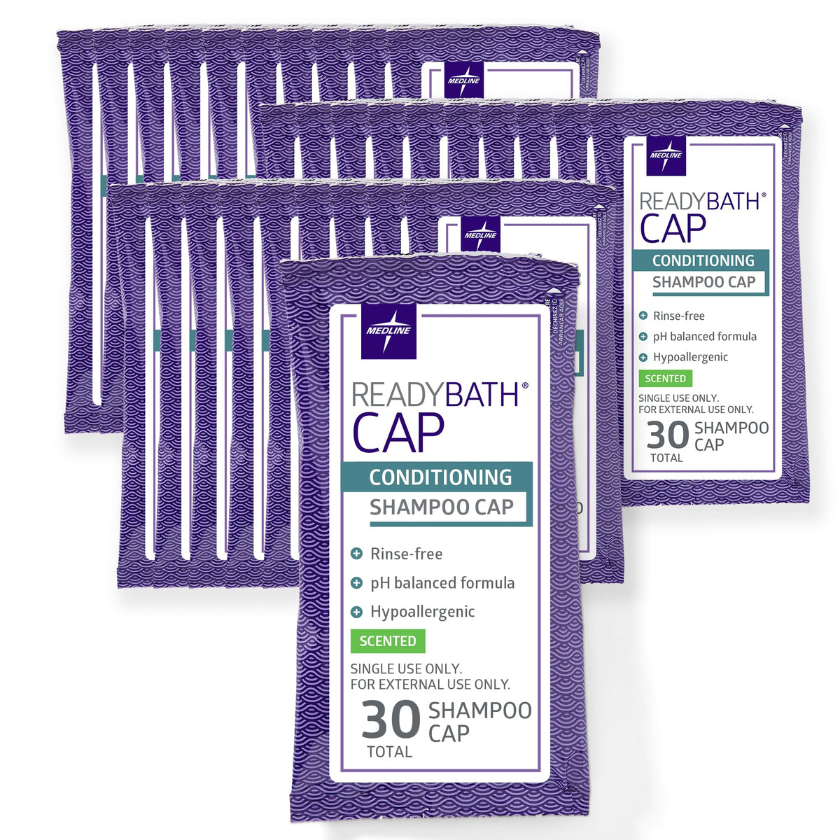 Medline ReadyBath front packaging showing 30-count and product benefits for quick use