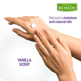 Medline Remedy bottle held in hand demonstrating 16 fl oz scale