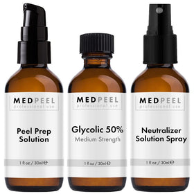 MedPeel front packaging showing kit components and benefits