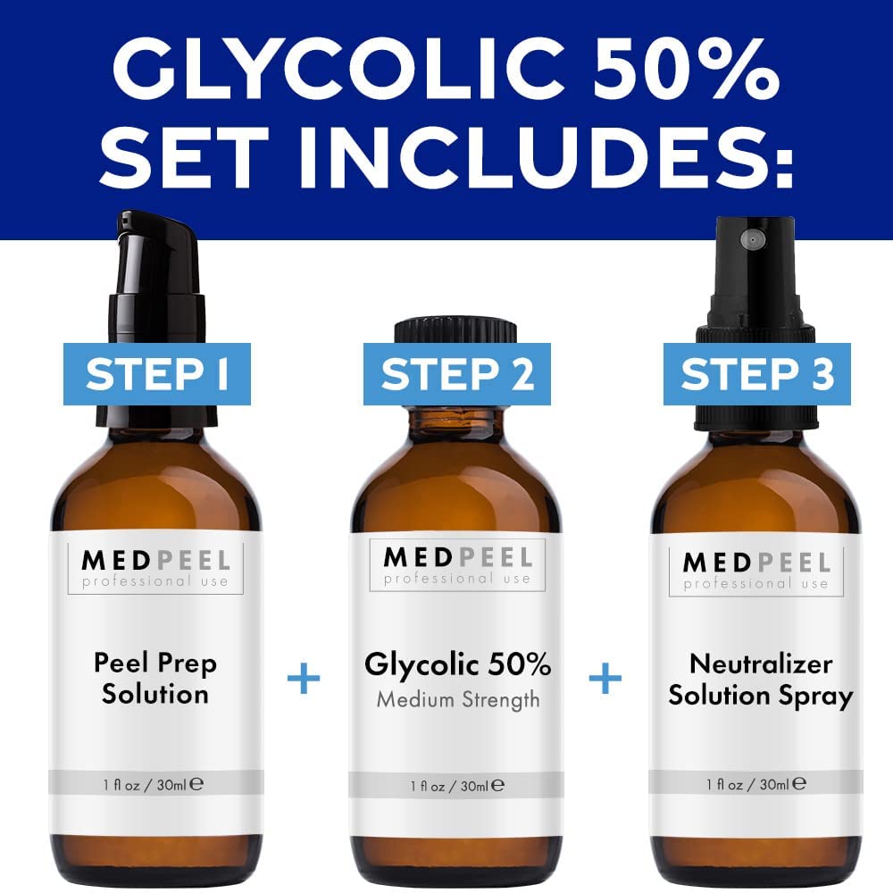 MedPeel prep and neutralizer bottles displayed for safe three-step use