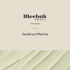 Meebak ingredients display with yuja and centella showing botanical soothing and brightening