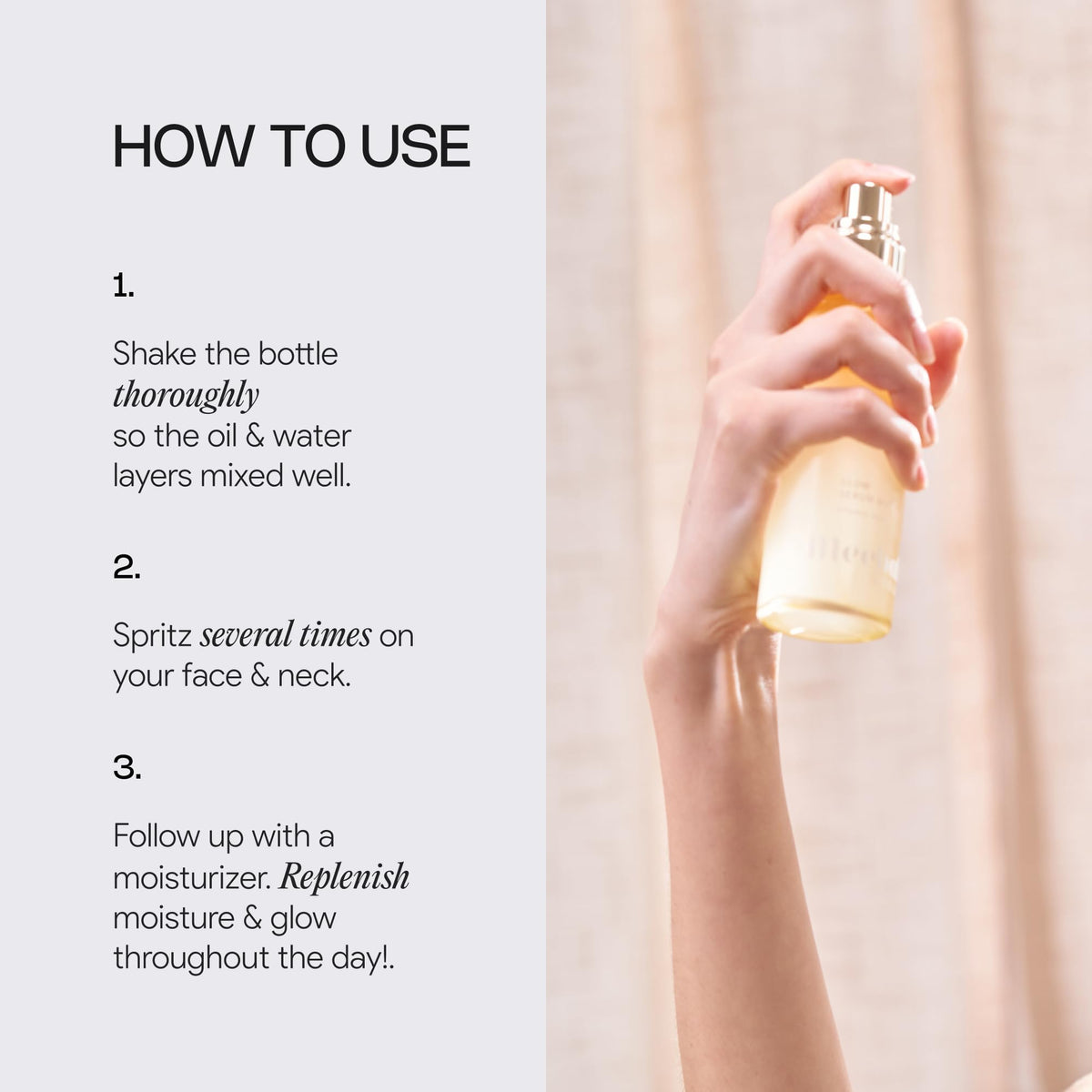 Meebak bottle held in hand displaying travel size convenience and portability