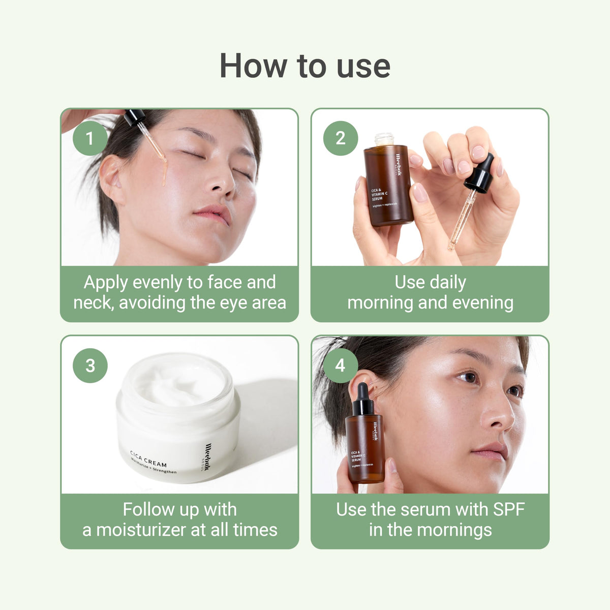 Meebak product label close-up highlighting ingredients and clean formulation