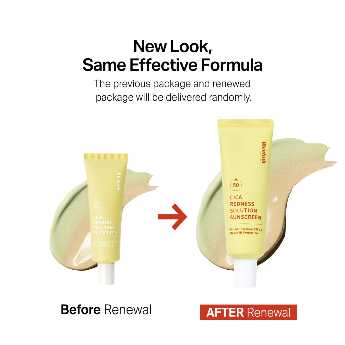 Meebak SPF50 label close-up confirming strong sun protection benefit