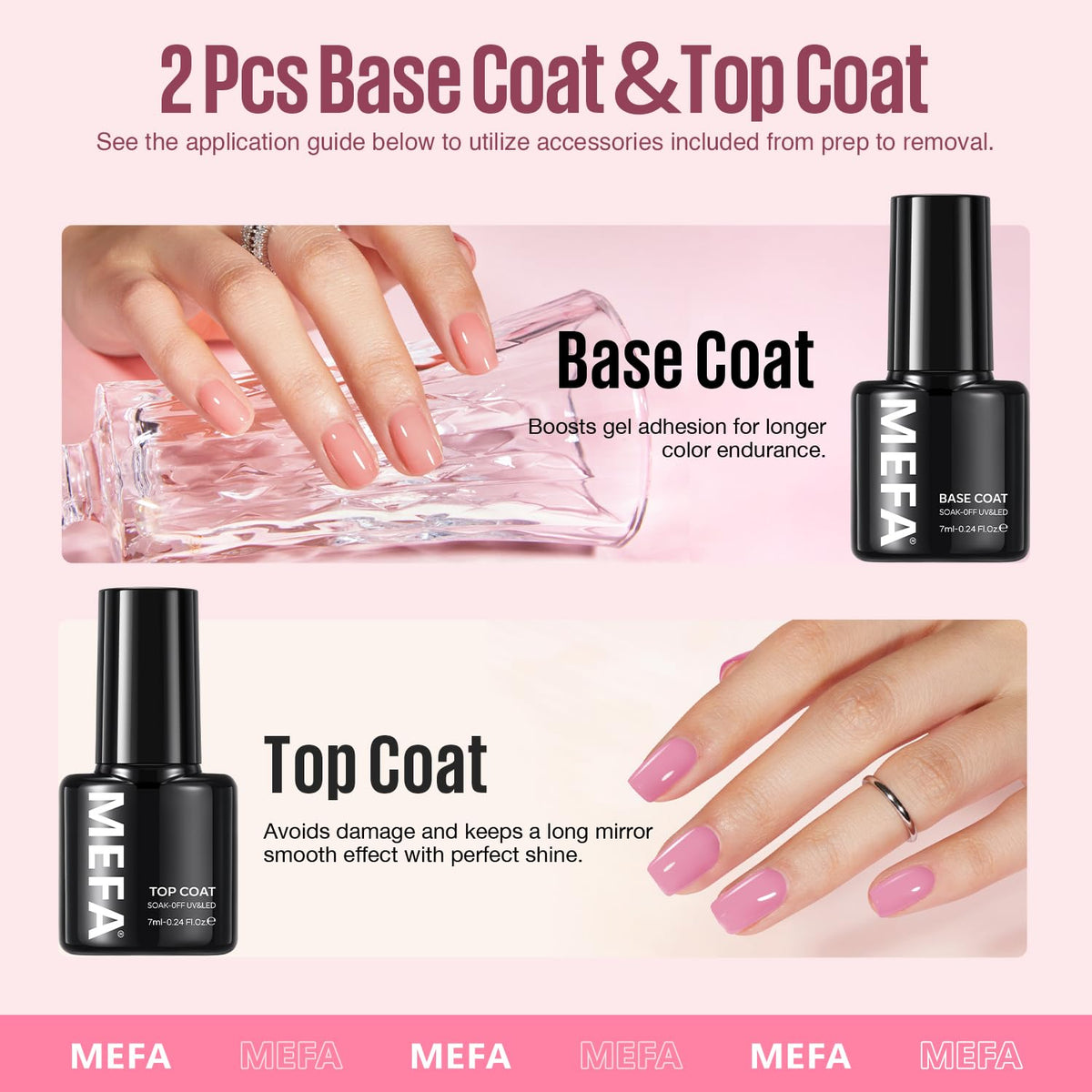 MEFA base and top coats pictured to show adhesion and glossy finish