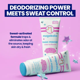 Megababe lotion texture applied to skin absorbing moisture quickly
