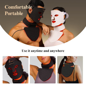 MEGELIN mask worn by model in bathroom showing at-home routine benefit