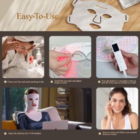 MEGELIN eye pad detail showing protection and reduced eye exposure during use