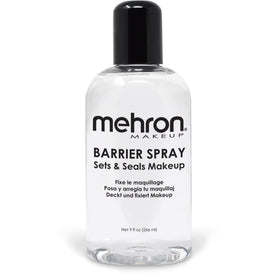 Mehron Barrier Spray front label showing product name and size for clear identification