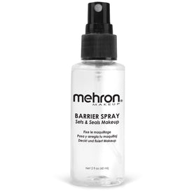 Mehron bottle front packaging showing product and benefit of long-lasting hold