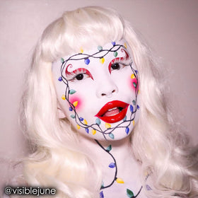 Mehron CreamBlend Stick applied on face demonstrating opaque white coverage