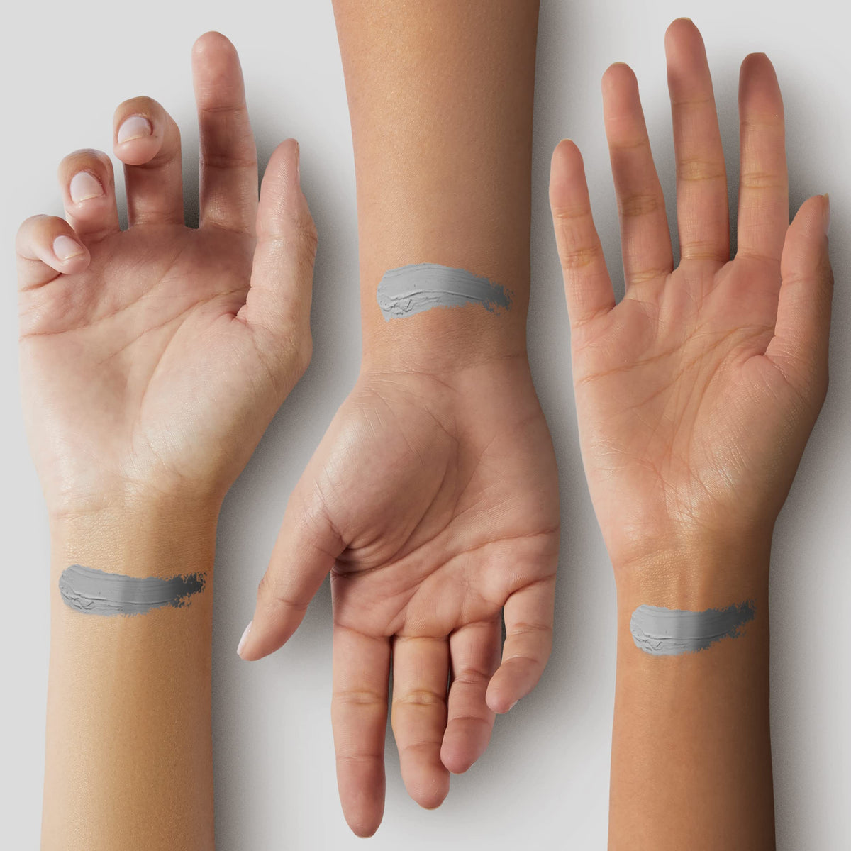 Mehron CreamBlend Stick swatches on arm demonstrating opacity and even coverage