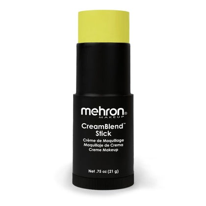 Mehron CreamBlend Stick front packaging showing Ogre Green color benefits