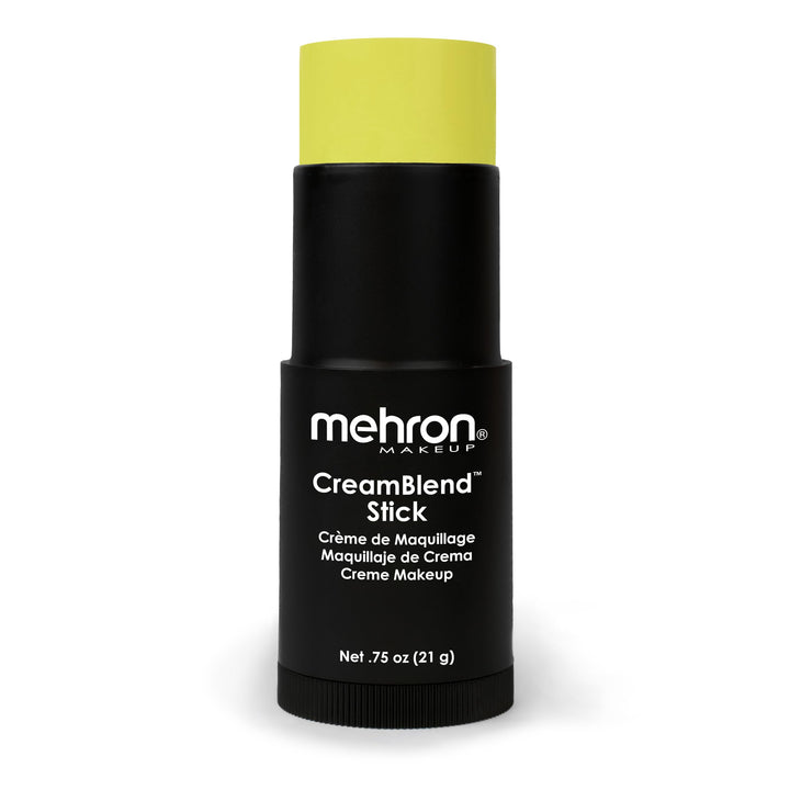 Mehron CreamBlend Stick front packaging showing Ogre Green color benefits