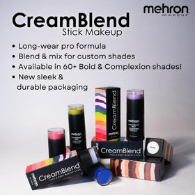 Mehron CreamBlend stick in a professional makeup kit ready for touch-ups on set
