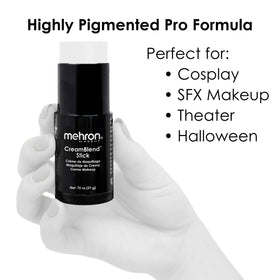 Mehron CreamBlend Stick used on body torso showing smooth, full-body coverage