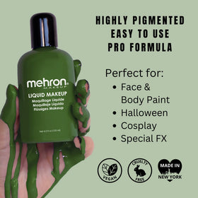 Mehron paint drop texture on surface, showing smooth consistency for blending