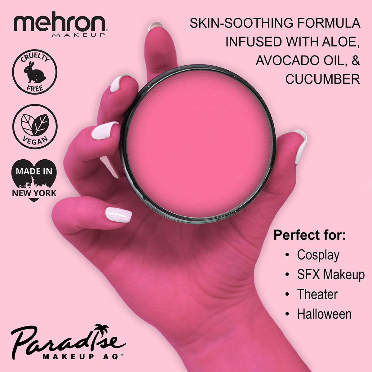 Mehron Paradise being applied with brush showing precise coverage and control