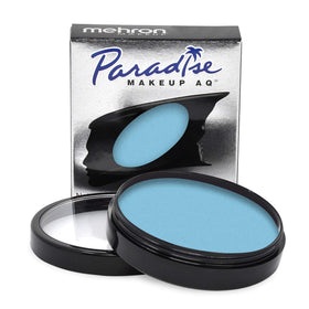Mehron Paradise AQ front pan light blue showing rich pigment and professional finish