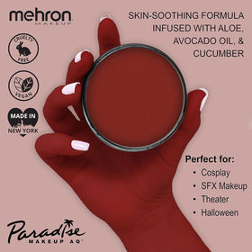 Mehron Paradise Makeup AQ red pro-size label visible for kit organization benefit