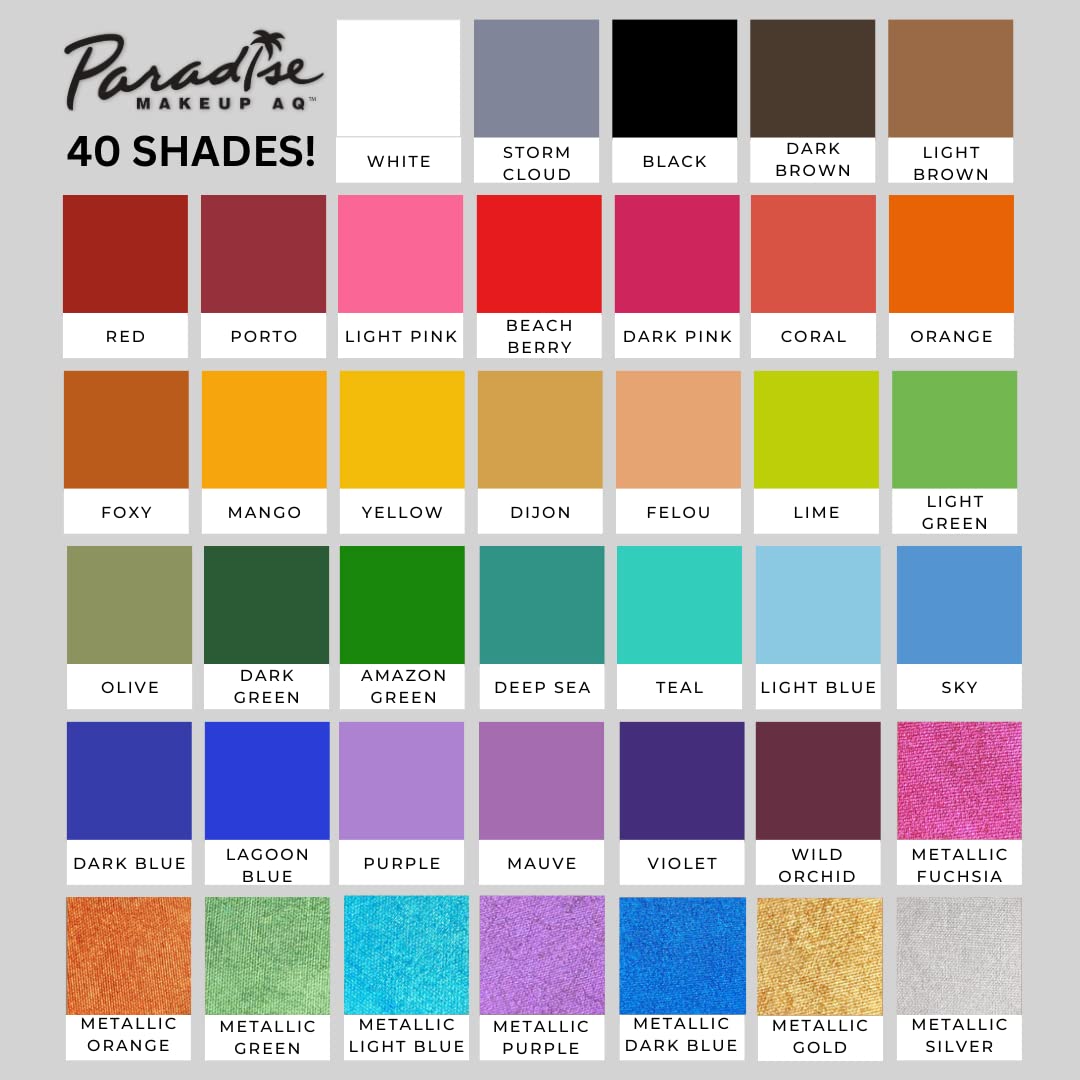 Mehron Paradise beside a coin showing pro-size 1.4 oz scale and portability