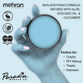 Mehron Paradise AQ dry matte texture detail showing smooth, photo-ready finish